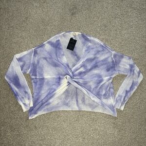 NWT Retail Therapy Boutique Twisted Sweater Size Medium (M/L) Purple Tie Dye